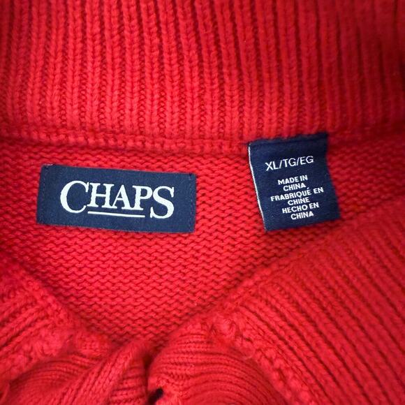 Chaps‎ Men's Classic Fit Holiday Nordic Inspired Polar Bear Mockneck Sweater XL - Picture 3 of 8